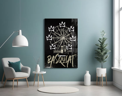 Street Stencil Meets Neo-Expressionist Glass Wall Art || Designer Collection