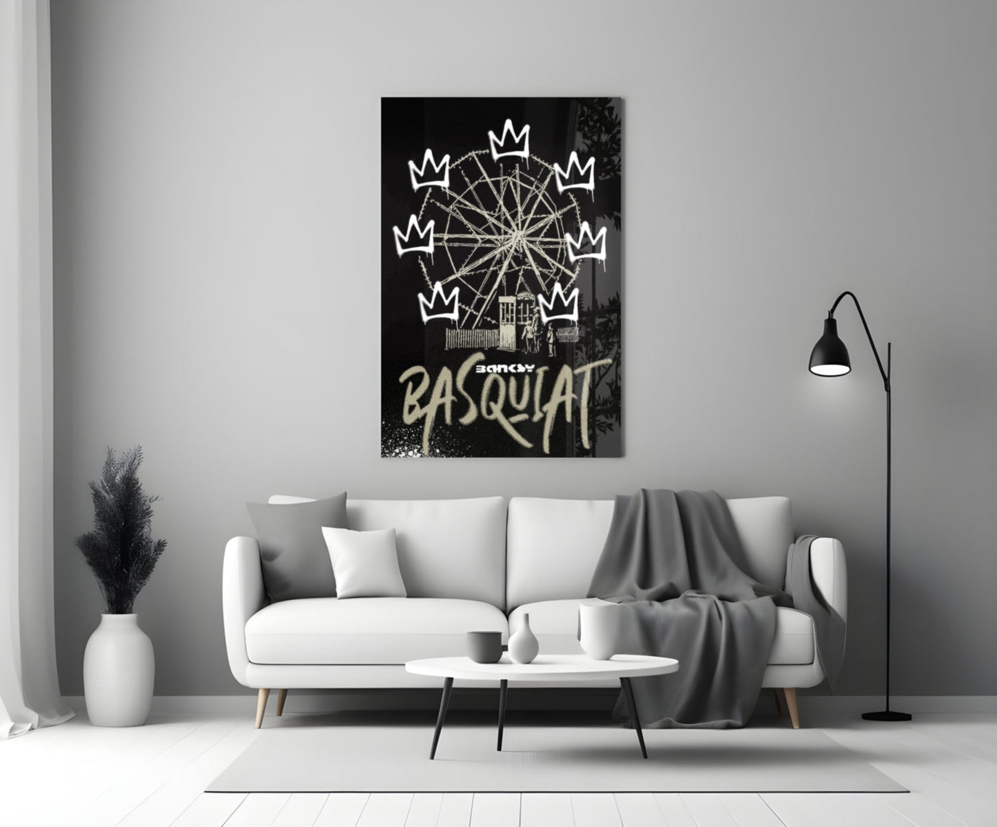 Street Stencil Meets Neo-Expressionist Glass Wall Art || Designer Collection