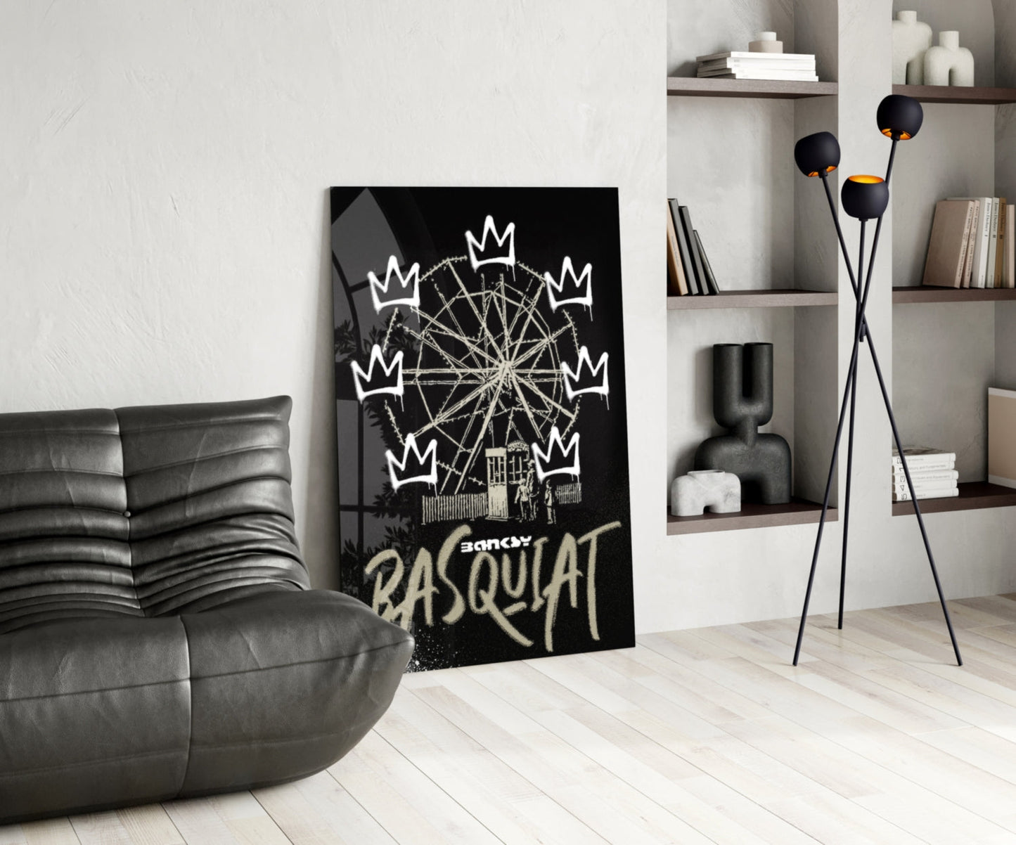 Street Stencil Meets Neo-Expressionist Glass Wall Art || Designer Collection