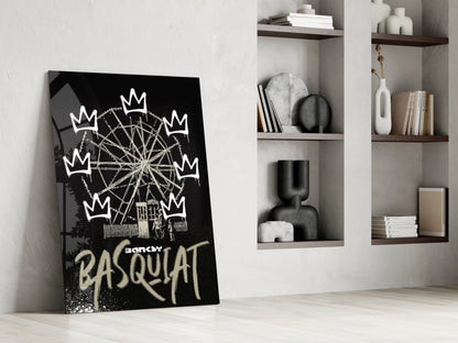 Street Stencil Meets Neo-Expressionist Glass Wall Art || Designer Collection