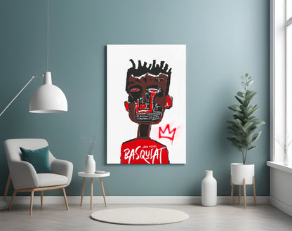 Red Portrait Crowned Youth Glass Wall Art