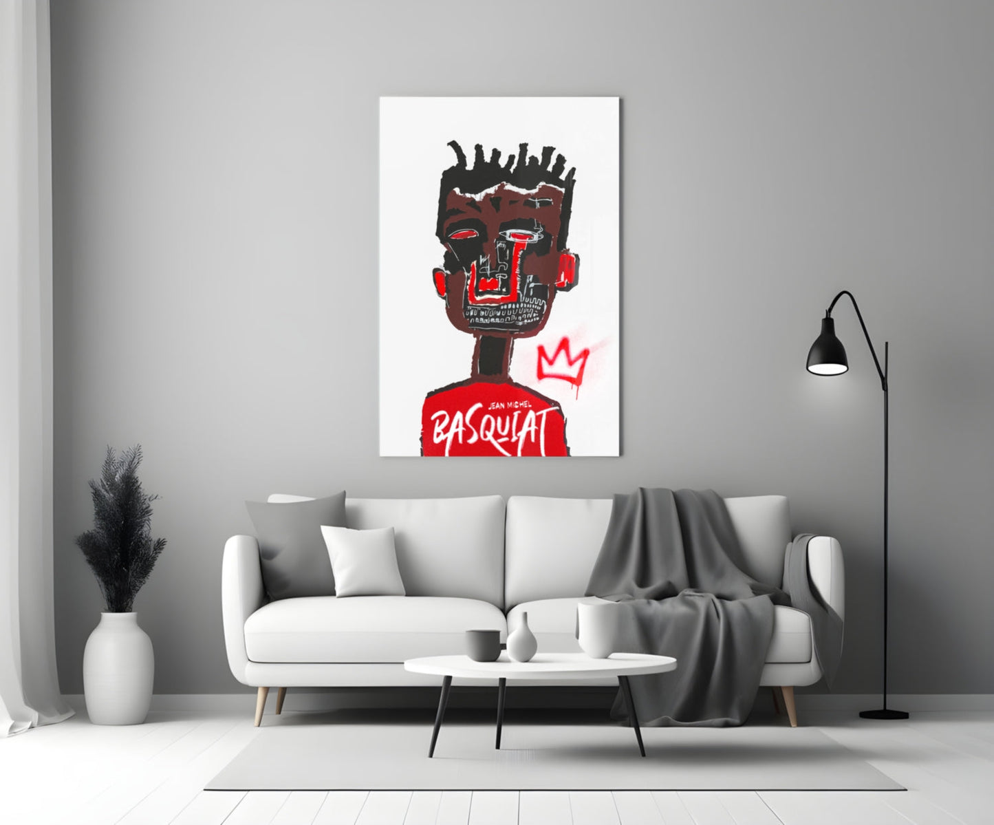 Red Portrait Crowned Youth Glass Wall Art