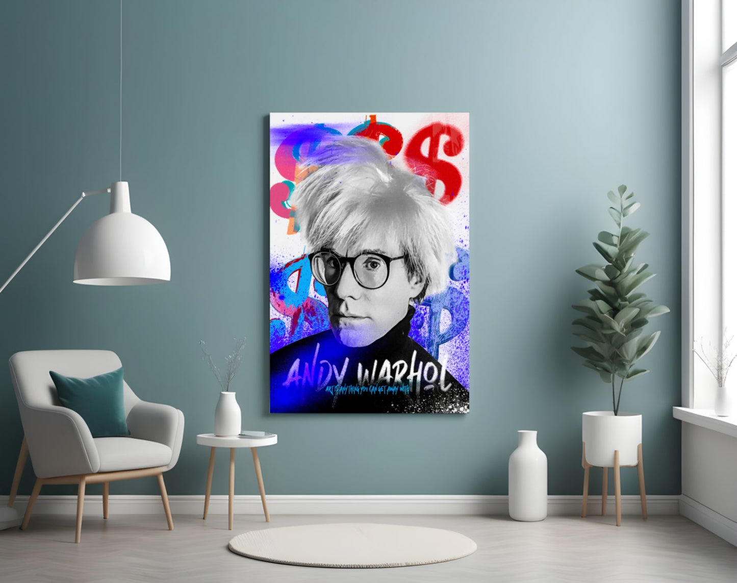 Pop Art Studio Portrait Glass Wall Art || Designer Collection
