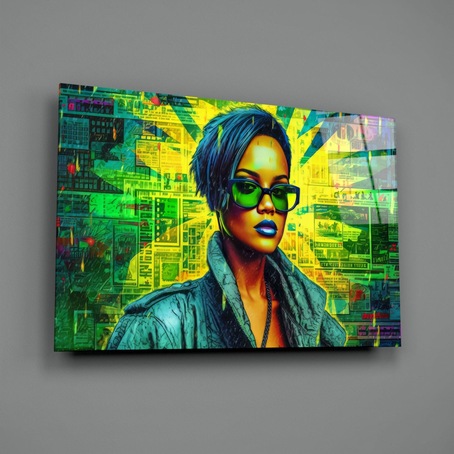 Modern Pop Diva Portrait Glass Wall Art || Designer Collection