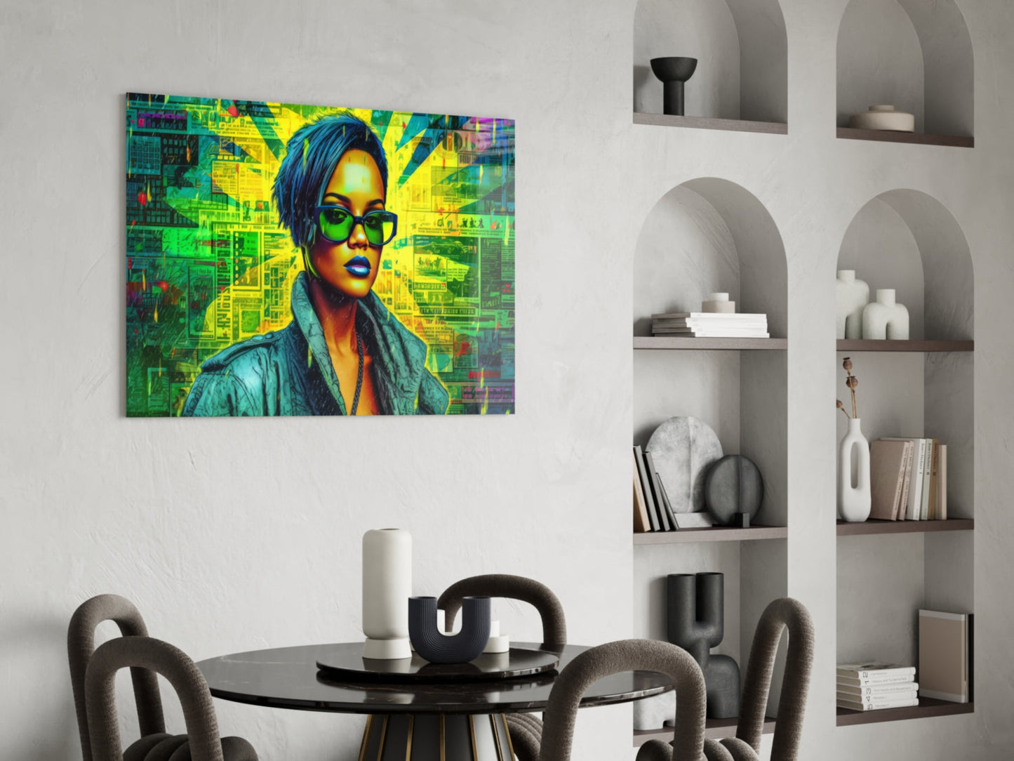 Modern Pop Diva Portrait Glass Wall Art || Designer Collection