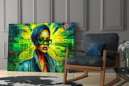 Modern Pop Diva Portrait Glass Wall Art || Designer Collection