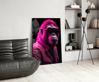 Hot Pink Aviator Shades Gorilla Glass Wall Art