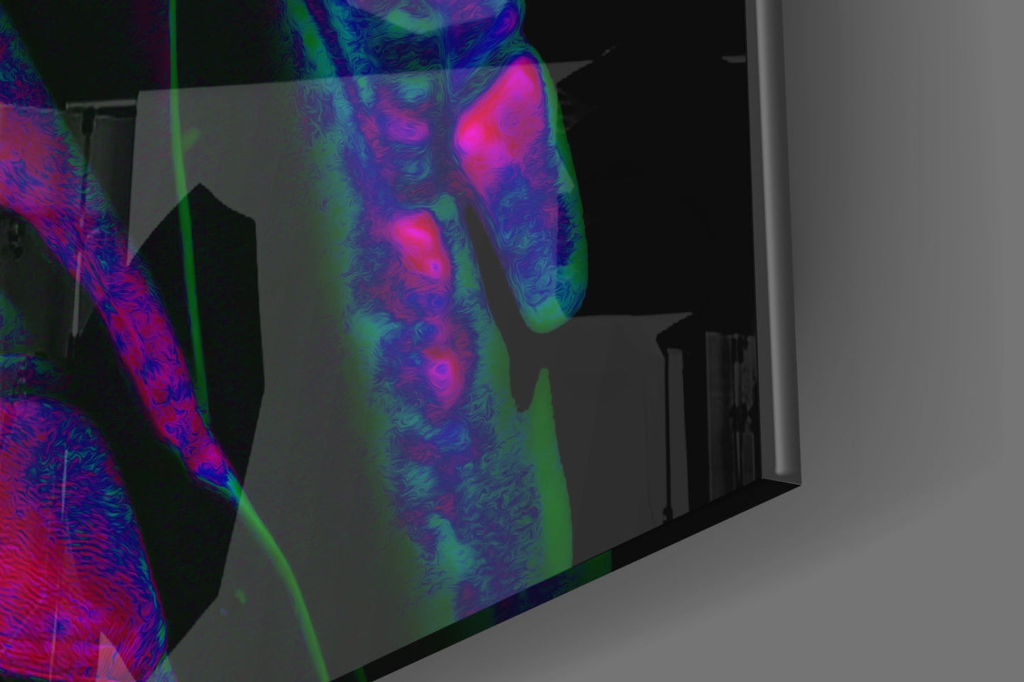 Neon Green And Violet Cool Gorilla Glass Wall Art