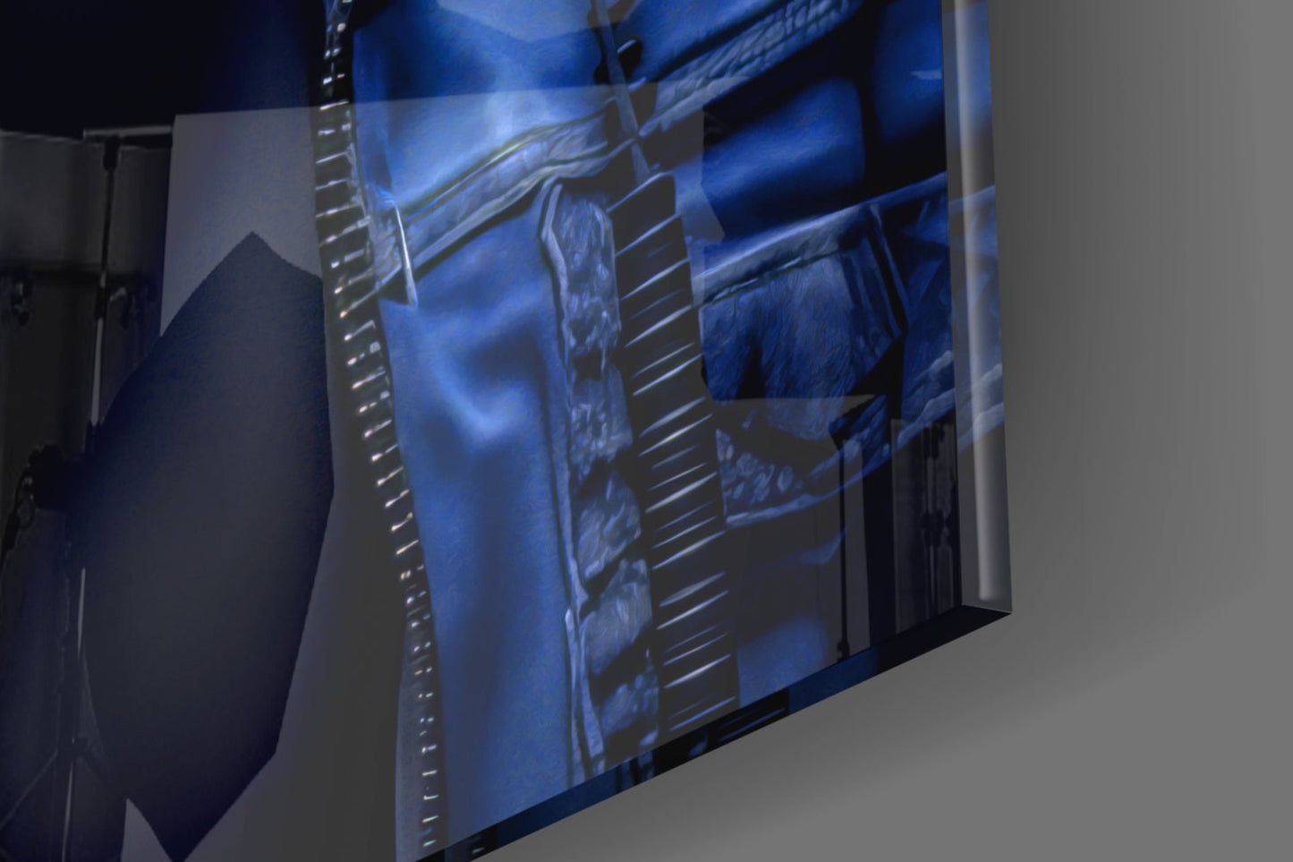 Blue Hoodie Headphones Gorilla Glass Wall Art