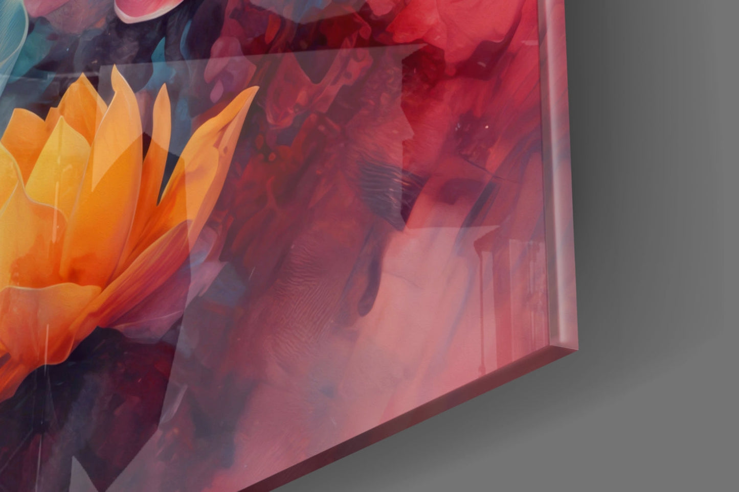 Lotus Blooms Pastel Buddha Glass Wall Art