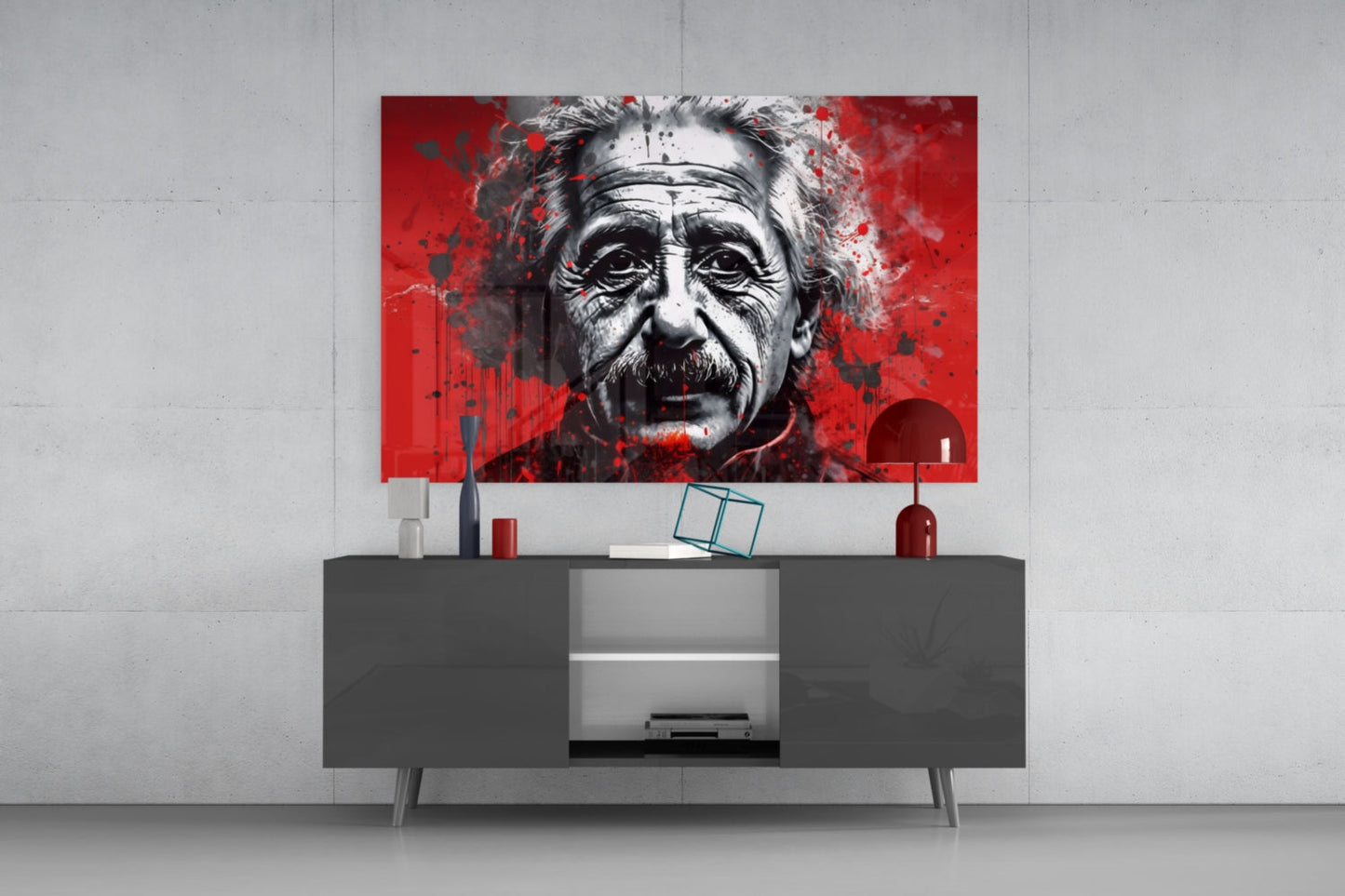 Relativity Genius Portrait Glass Wall Art || Designers Collection