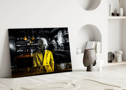 Scientist in the Bar Glass Wall Art || Designers Collection