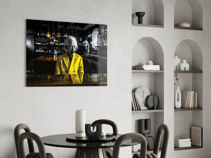 Scientist in the Bar Glass Wall Art || Designers Collection