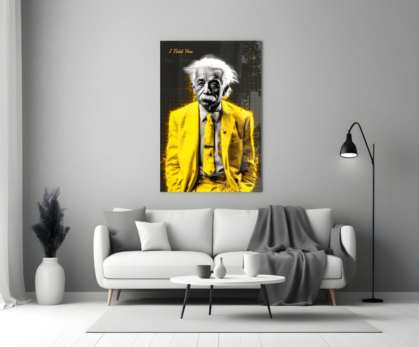 I Told You" - Genius Scientist Glass Wall Art || Designer Collection