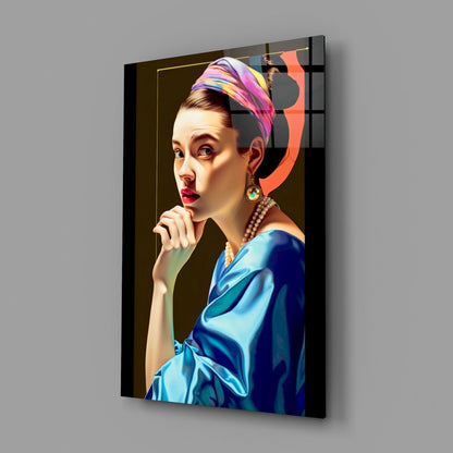 Rainbow Turban Girl With A Pearl Earring Glass Wall Art