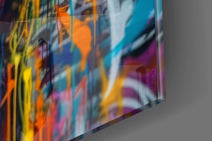 Wide Eyed Paint Splash Woman Glass Wall Art