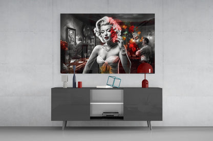 Smoke Burst Blonde with Cigarette Glass Wall Art