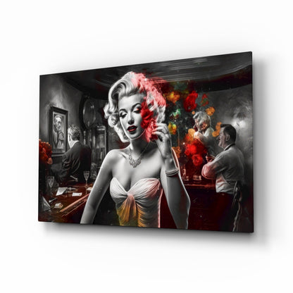 Smoke Burst Blonde with Cigarette Glass Wall Art