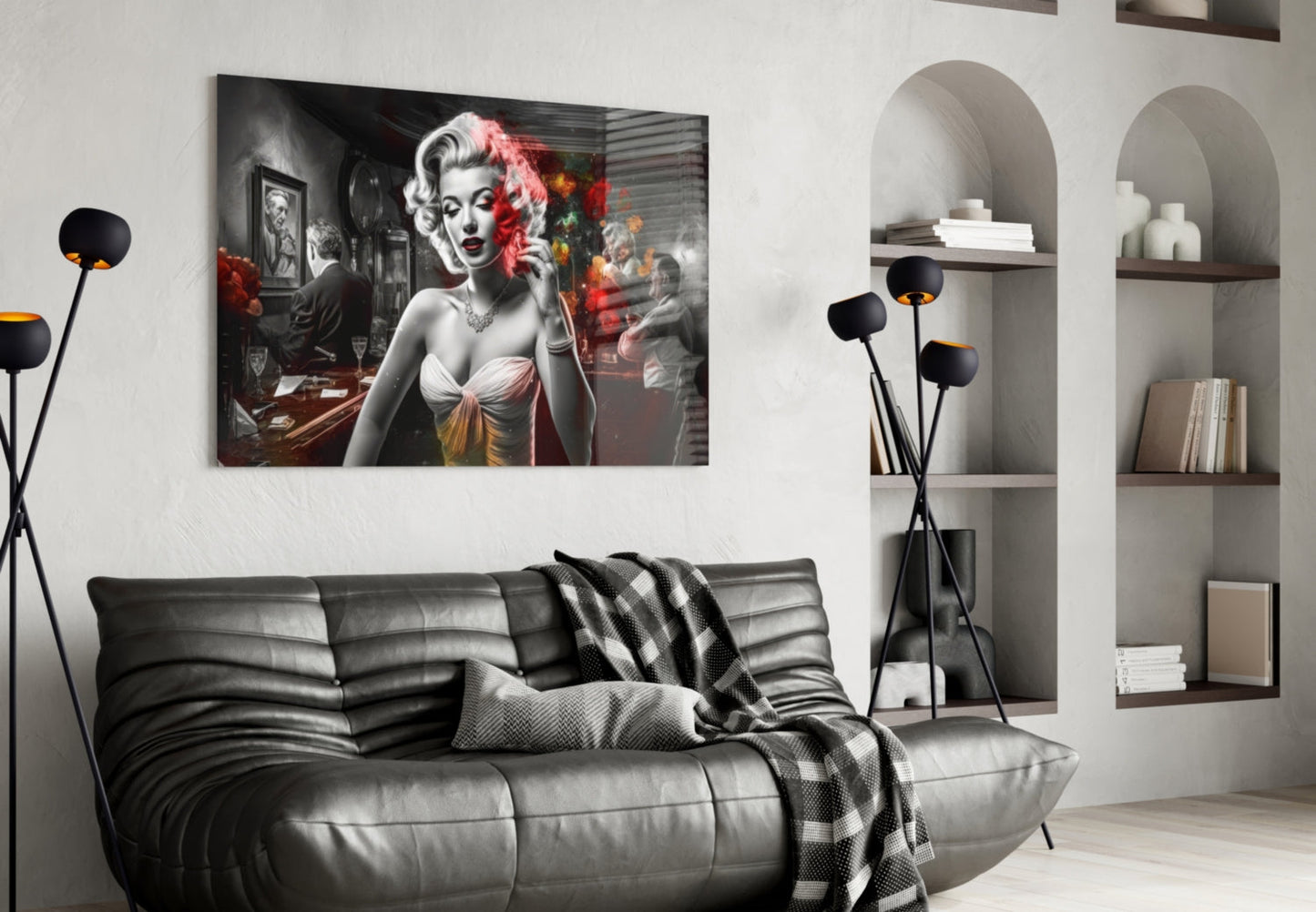 Smoke Burst Blonde with Cigarette Glass Wall Art