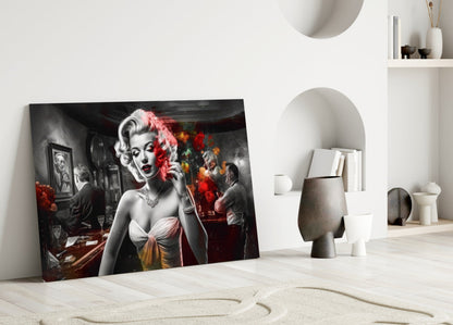 Smoke Burst Blonde with Cigarette Glass Wall Art