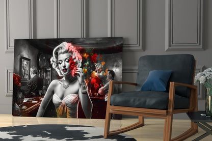 Smoke Burst Blonde with Cigarette Glass Wall Art