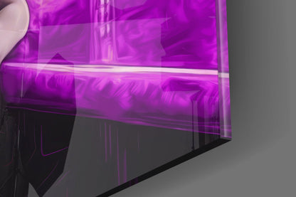 Purple Noir Blonde at Bar Glass Wall Art