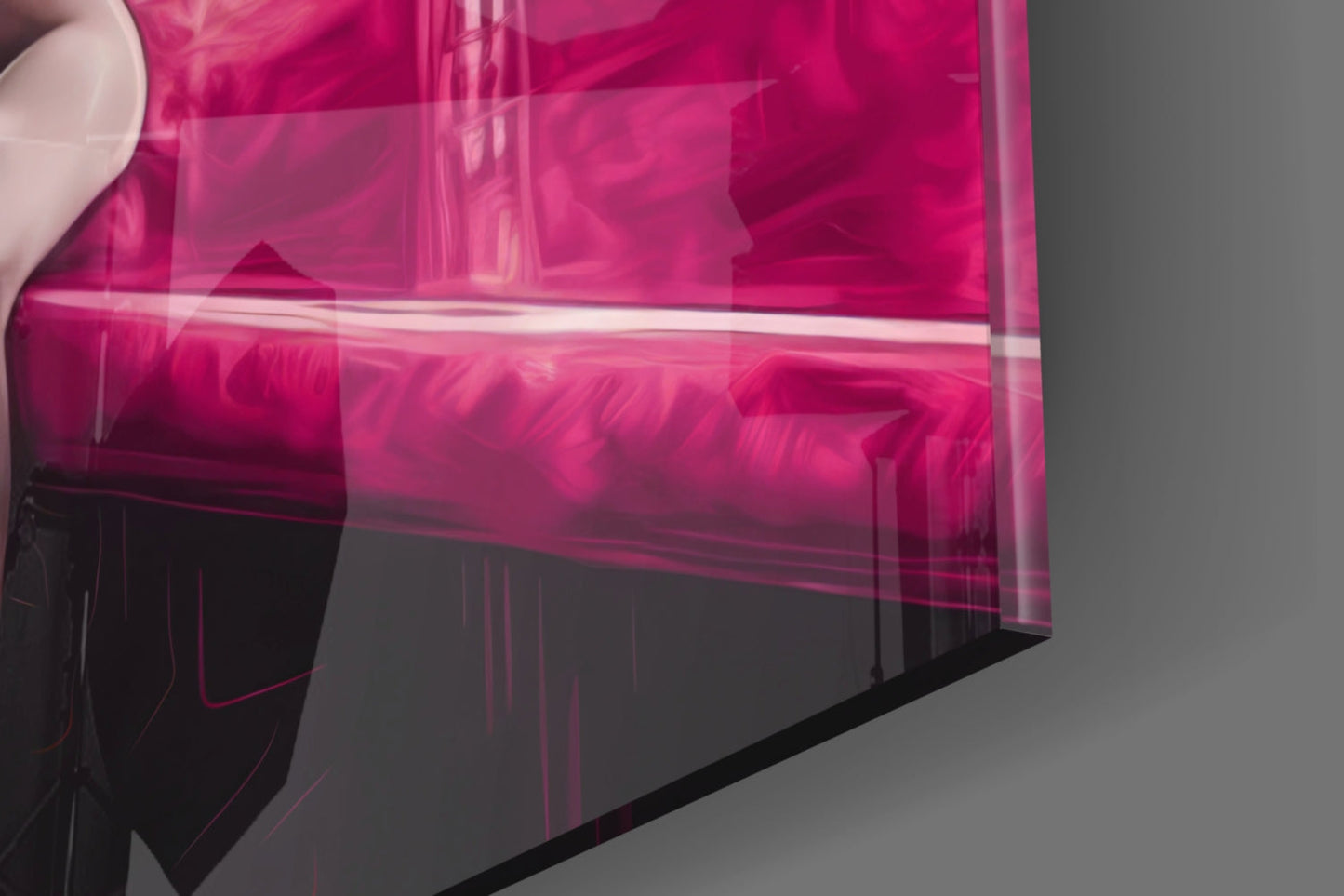 Magenta Blonde at Diner Bar Glass Wall Art