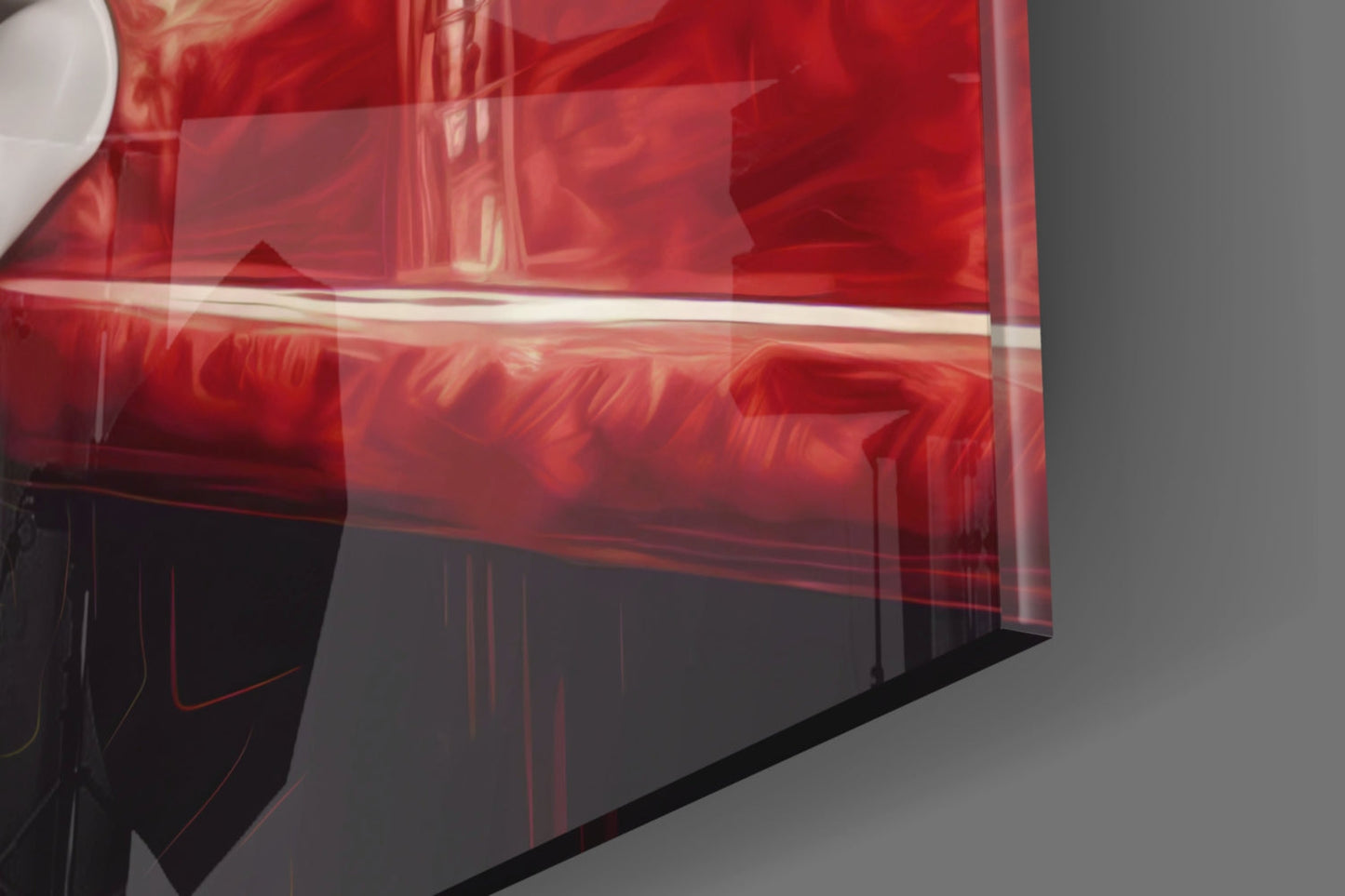 Scarlet Tinted Blonde at Bar Glass Wall Art