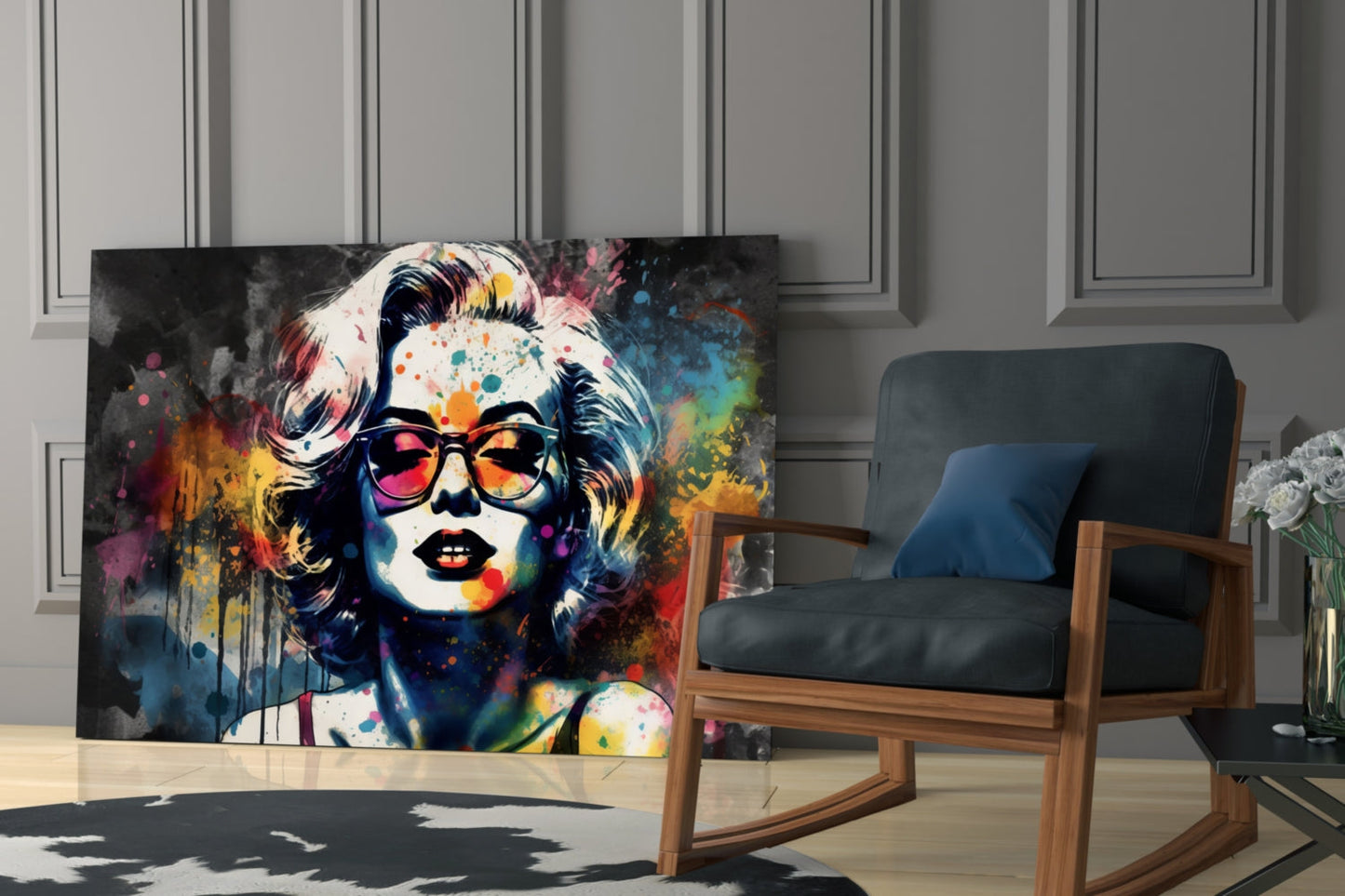 Retro Screen Siren Glass Wall Art || Designer Collection