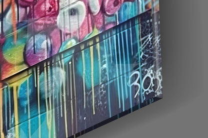 Graffiti Wall Turban Woman Profile Glass Wall Art