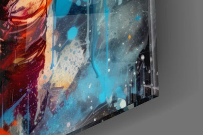 Graffiti Splatter Astronaut Glass Wall Art
