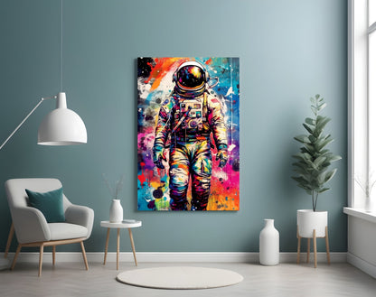 Pop Art Splash Astronaut Glass Wall Art