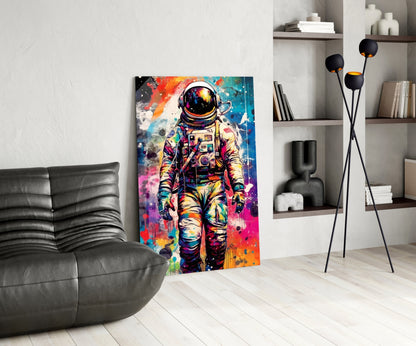 Pop Art Splash Astronaut Glass Wall Art