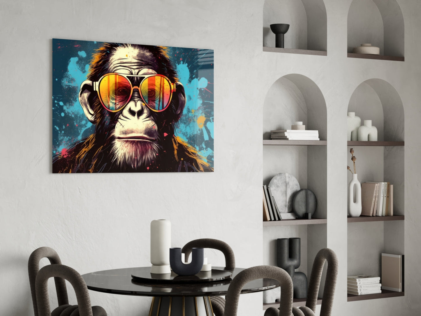 Fire Lens Aviators Grumpy Ape Glass Wall Art