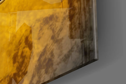 Mustard Giraffe Yellow Shades Glass Wall Art