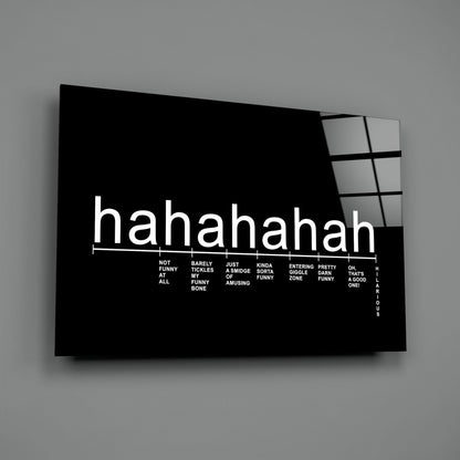 Black Background Laughter Scale Glass Wall Art