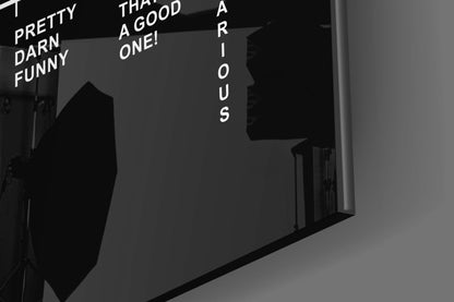 Black Background Laughter Scale Glass Wall Art
