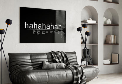 Black Background Laughter Scale Glass Wall Art