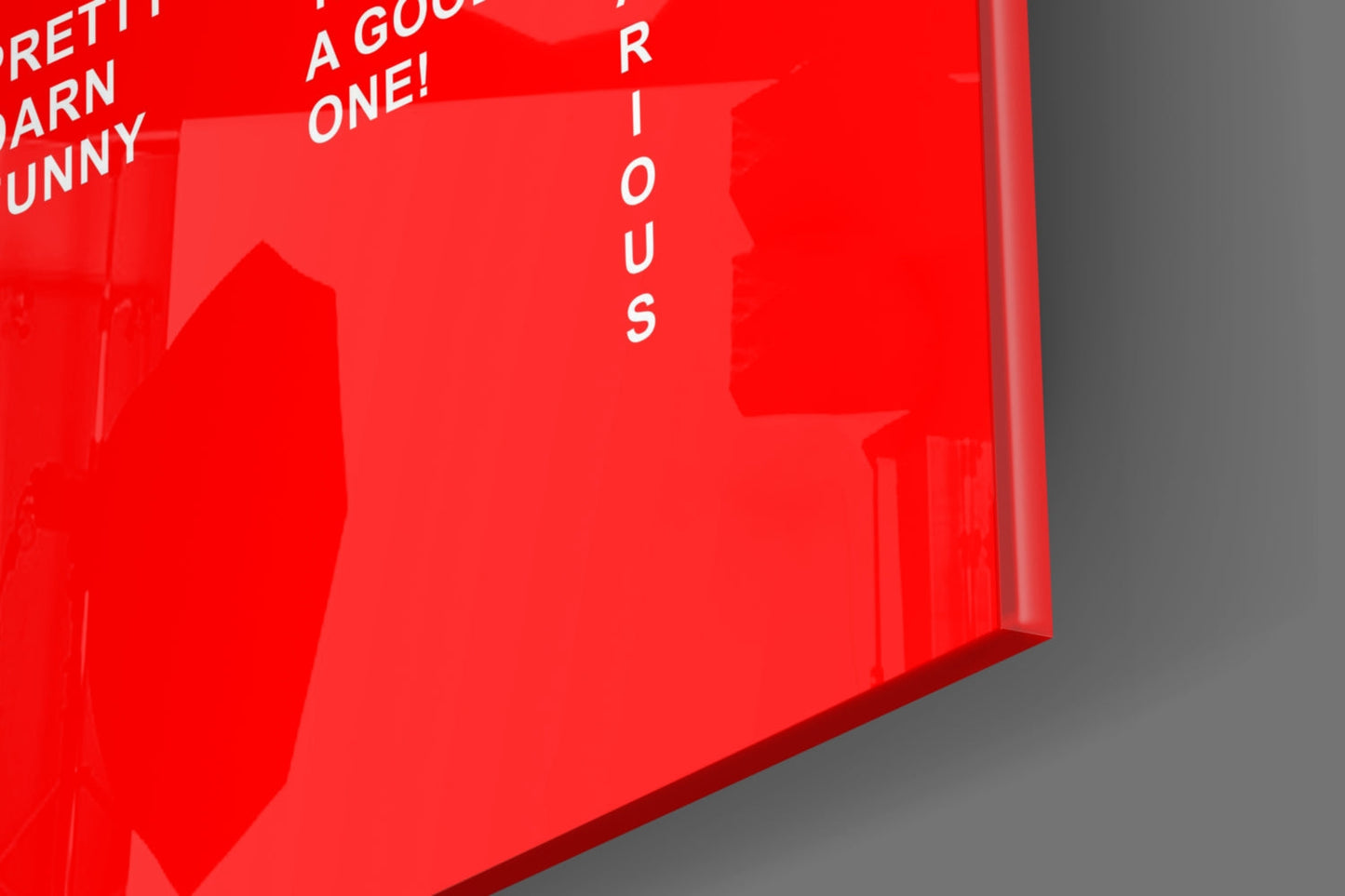 Bright Red Laughter Meter Glass Wall Art
