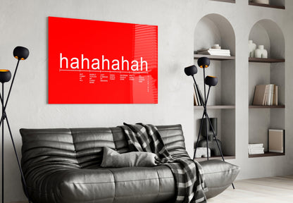 Bright Red Laughter Meter Glass Wall Art