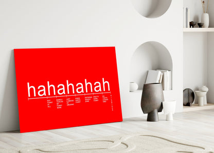 Bright Red Laughter Meter Glass Wall Art