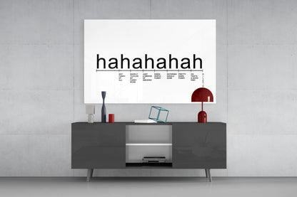 White Minimal Laughter Chart Glass Wall Art