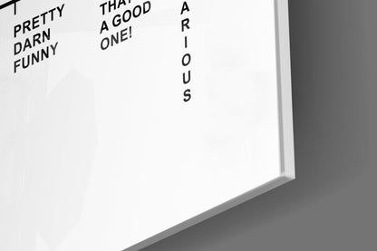 White Minimal Laughter Chart Glass Wall Art