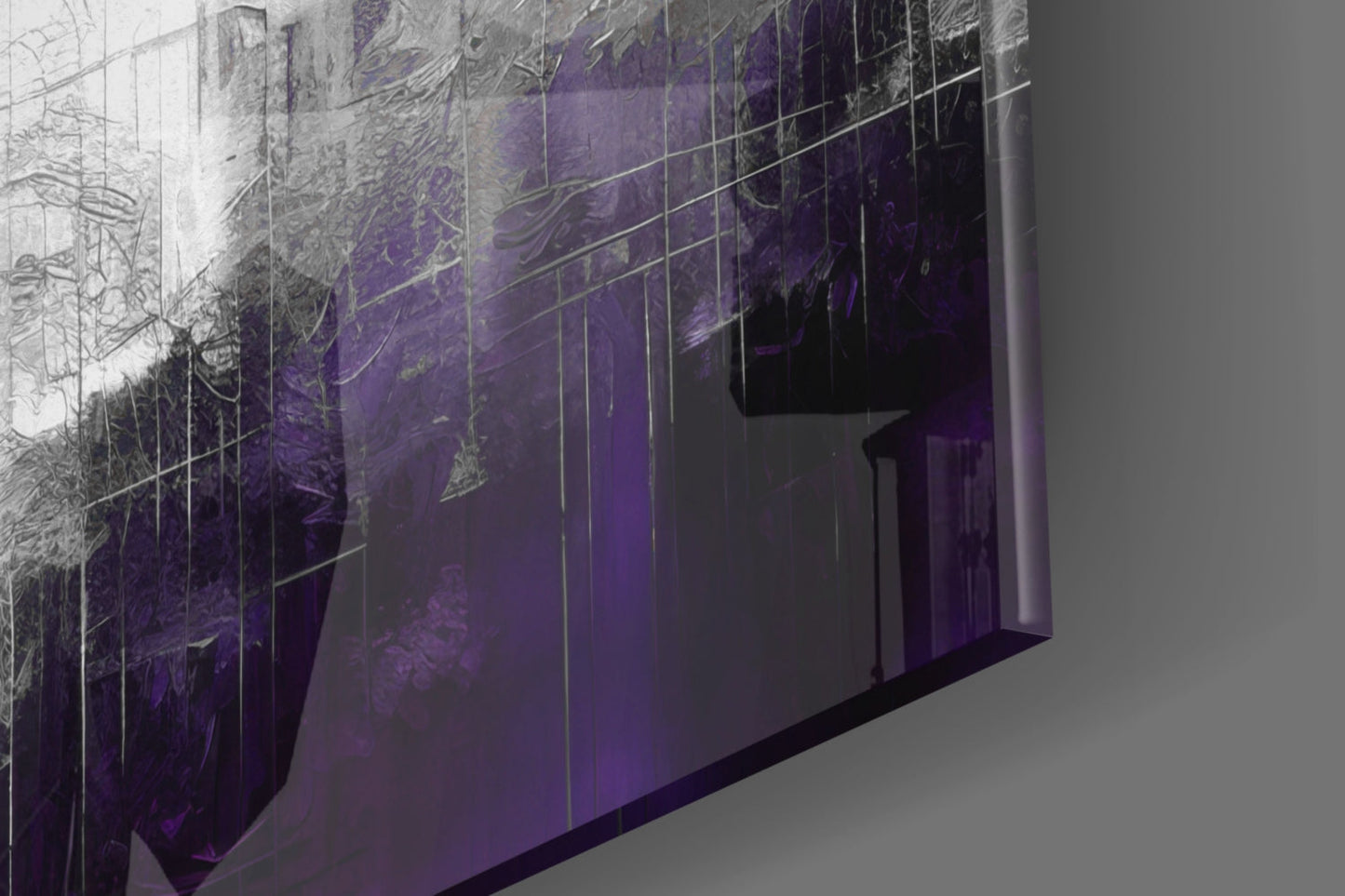 Purple Mist Abstract Skyline Glass Wall Art