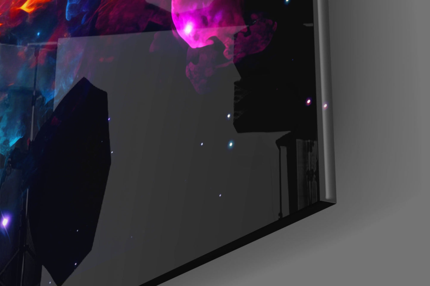 Cosmic Nebula Black Hole Ring Glass Wall Art