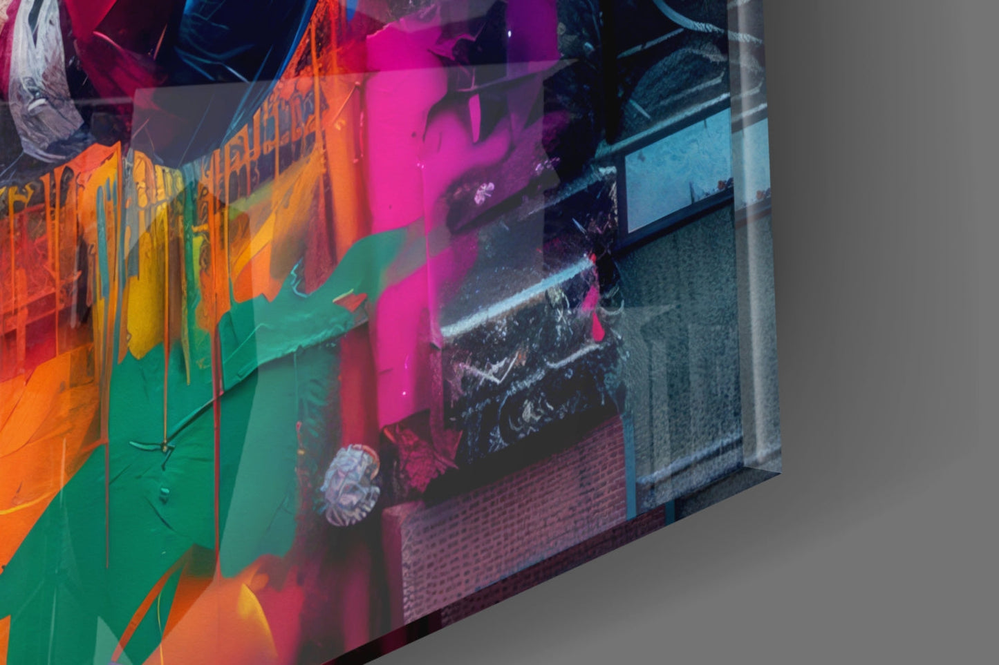 Neon Graffiti Street Boxer Glass Wall Art