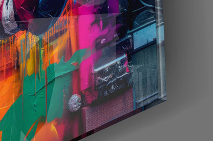 Neon Graffiti Street Boxer Glass Wall Art