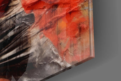 Red Wall Crouching Boxer Glass Wall Art