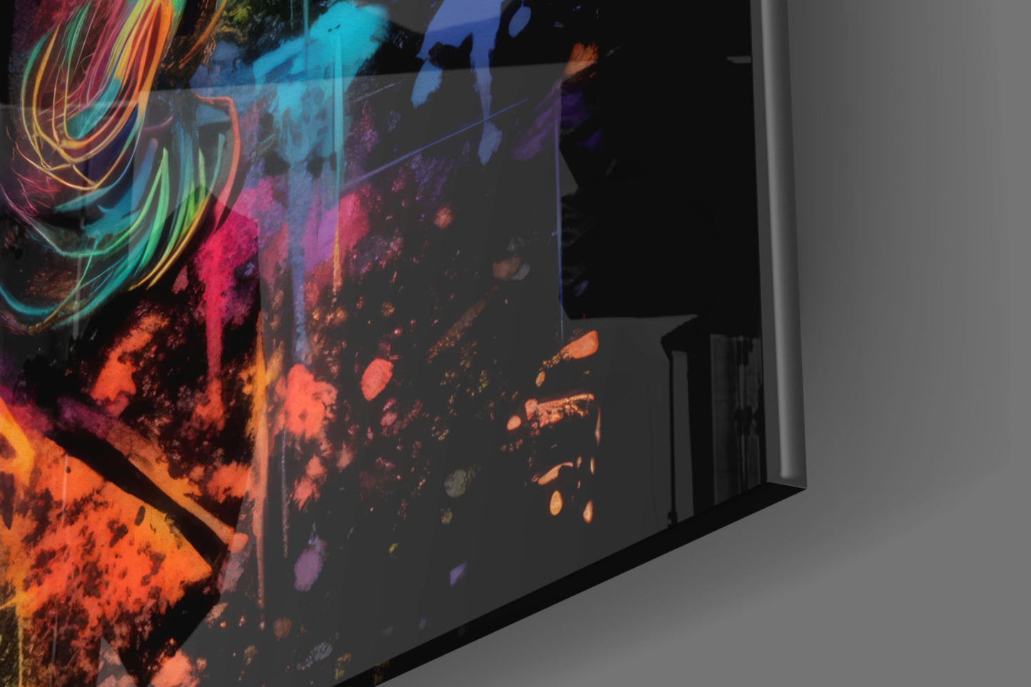 Blacklight Neon Benjamin Franklin Glass Wall Art