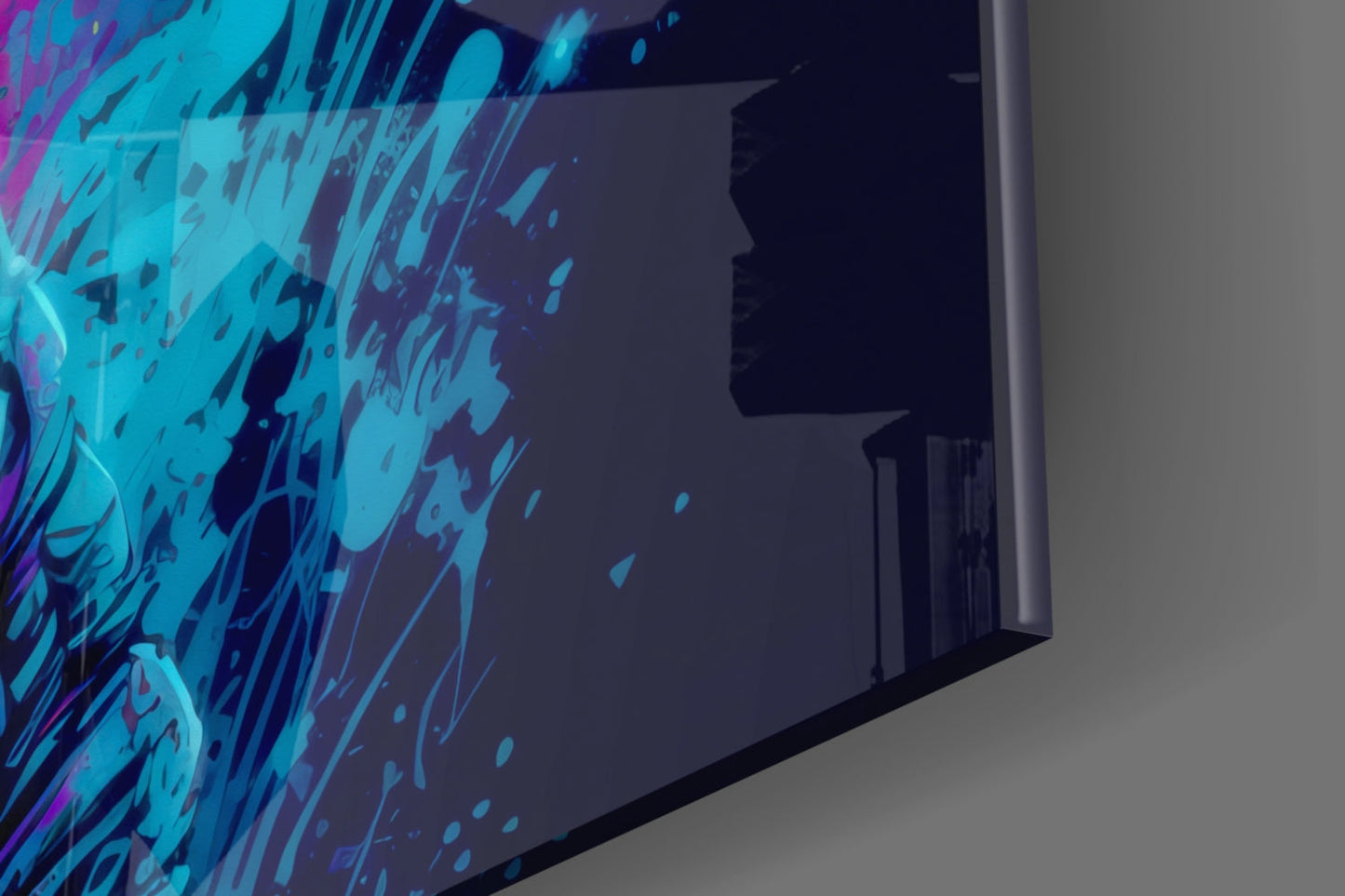 Blue Galaxy Profile Astronaut Glass Wall Art